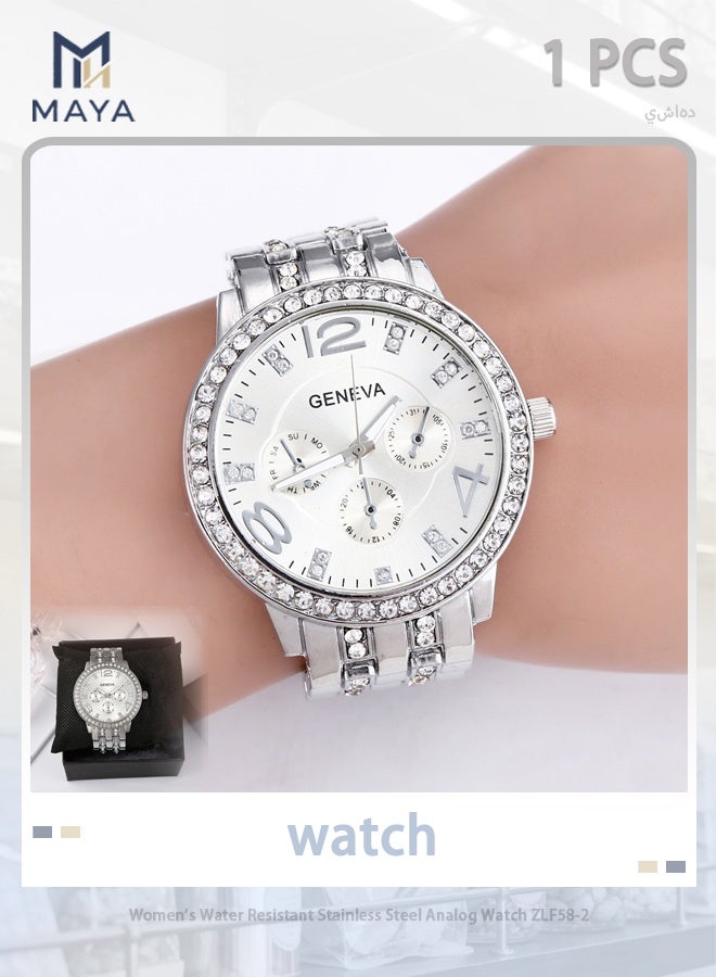 Geneva Women's Water Resistant Stainless Steel Analog Watch ZLF58-2 - Image 1